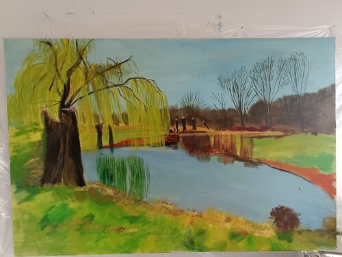 Landschaft a. Niederrhein de Andreas Reis, Pintura a la venta en Singulart