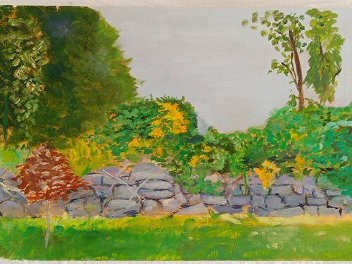 Friedhofsmauer von Andreas Reis, Malerei kaufen auf Singulart