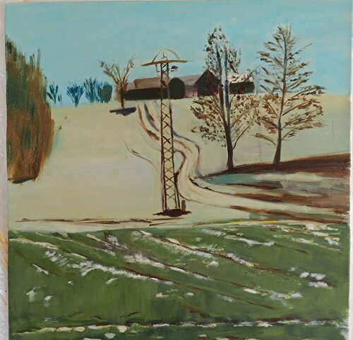 Dorf in Bayern II de Andreas Reis, Pintura a la venta en Singulart