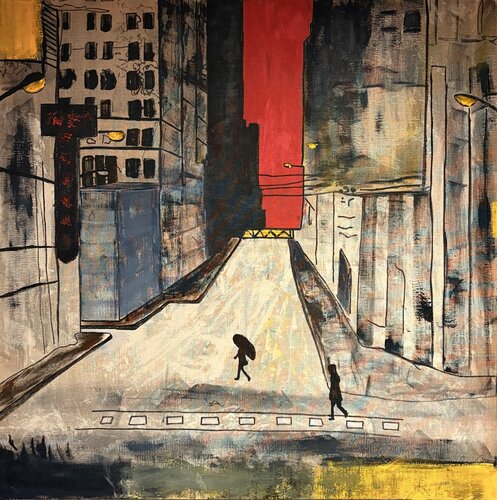 Walkers in New York II di Pedro Pasquin, Pittura in vendita su Singulart