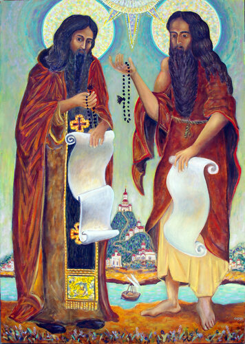 Mount Athos Monks de Andrew Osta, Pintura a la venta en Singulart