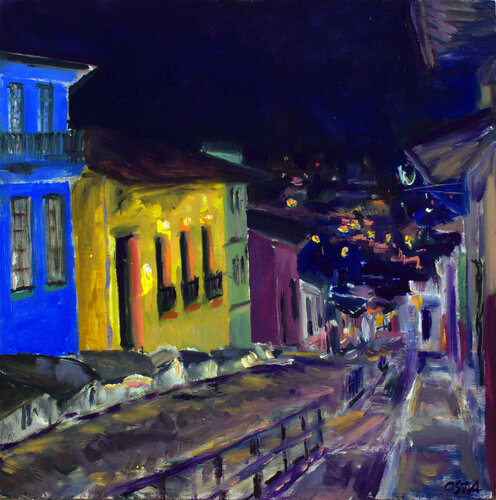 Xalapa at Night di Andrew Osta, Pittura in vendita su Singulart