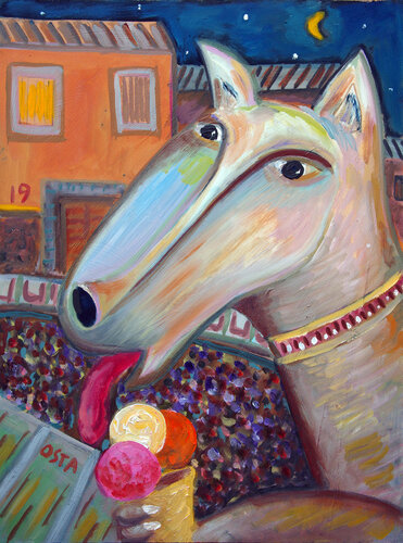 Dog and Bone di Andrew Osta, Pittura in vendita su Singulart