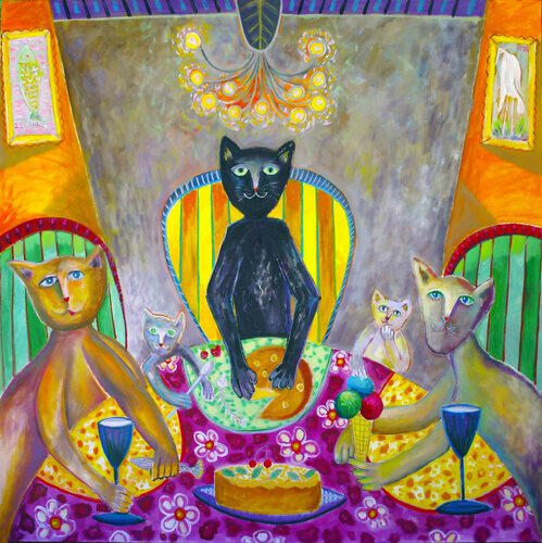Cat Family von Andrew Osta, Malerei kaufen auf Singulart