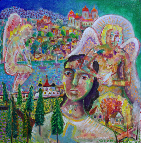 Angels over City di Andrew Osta, Pittura in vendita su Singulart