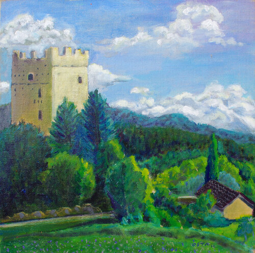 Porciano Italian Castle by Andrew Osta, Painting for Sale on Singulart