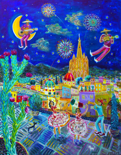Mexican Fiesta (San Miguel Fiesta #3) di Andrew Osta, Pittura in vendita su Singulart
