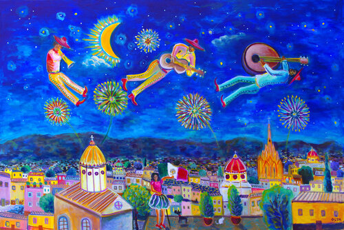 San Miguel Fiesta di Andrew Osta, Pittura in vendita su Singulart