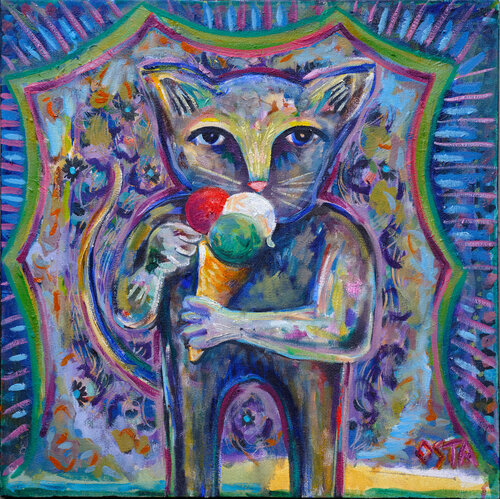 Mexican Ice Cream Cat van Andrew Osta, Schilderij te koop op Singulart