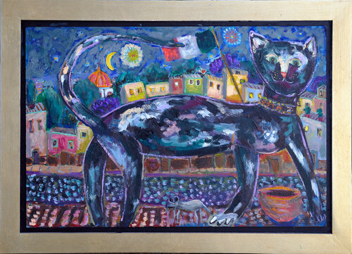 Rooftop Cat van Andrew Osta, Schilderij te koop op Singulart