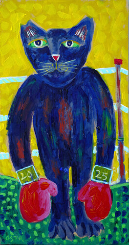 Small Boxer Cat van Andrew Osta, Schilderij te koop op Singulart
