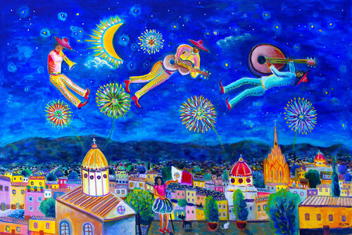 Flying Mariachis by Andrew Osta, 版畫 for Sale on Singulart