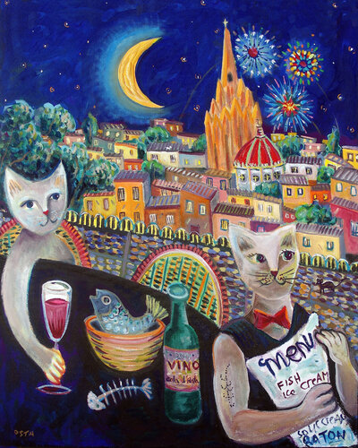 Cat Waiter by Andrew Osta, Print for Sale on Singulart