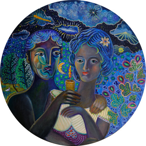 Blue Couple di Andrew Osta, Pittura in vendita su Singulart