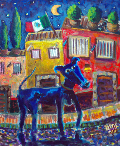 Blue Dog von Andrew Osta, Malerei kaufen auf Singulart