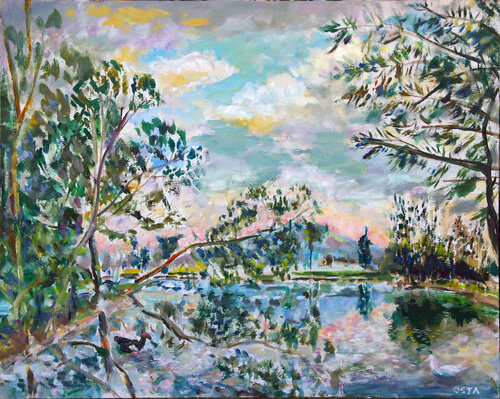 Quiet Lake, Before Sundown by Andrew Osta, 油畫 for Sale on Singulart