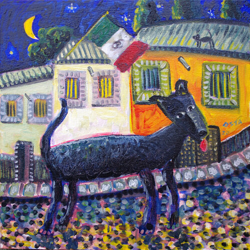 Mexican Black Dog di Andrew Osta, Pittura in vendita su Singulart