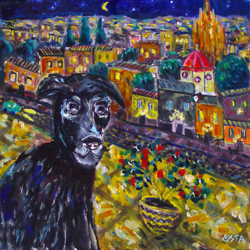 Black Dog van Andrew Osta, Schilderij te koop op Singulart