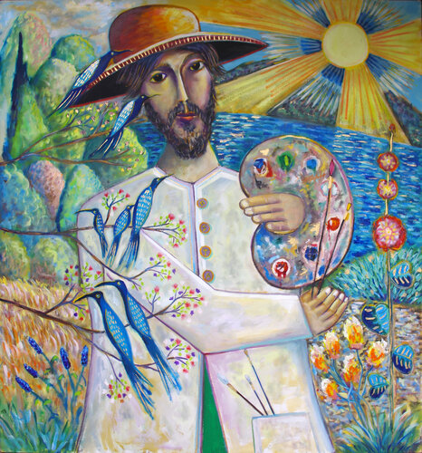 Artist by the Lake di Andrew Osta, Pittura in vendita su Singulart
