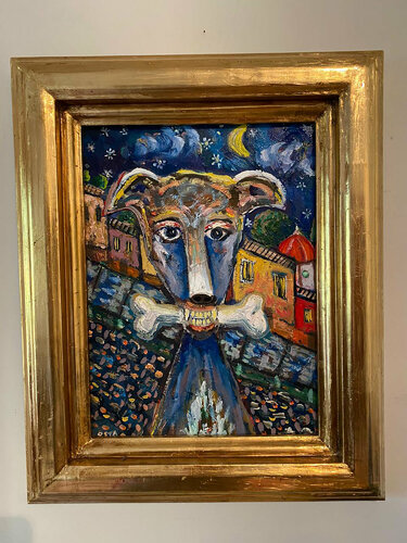 Dog and Bone by Andrew Osta, 油畫 for Sale on Singulart