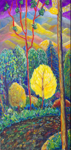 Yellow Tree (Imaginary Landscape #3) di Andrew Osta, Pittura in vendita su Singulart