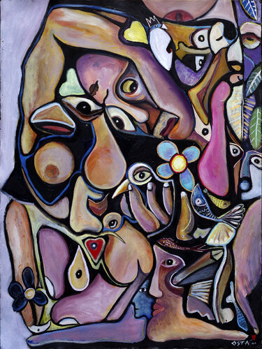 Man Picking a Flower in 4D by Andrew Osta, 종이 for Sale on Singulart