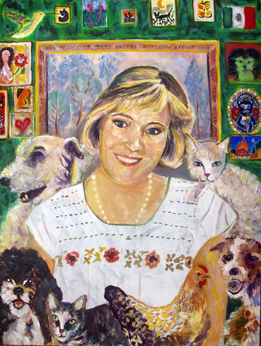 Jean Dorr and Animals di Andrew Osta, Pittura in vendita su Singulart