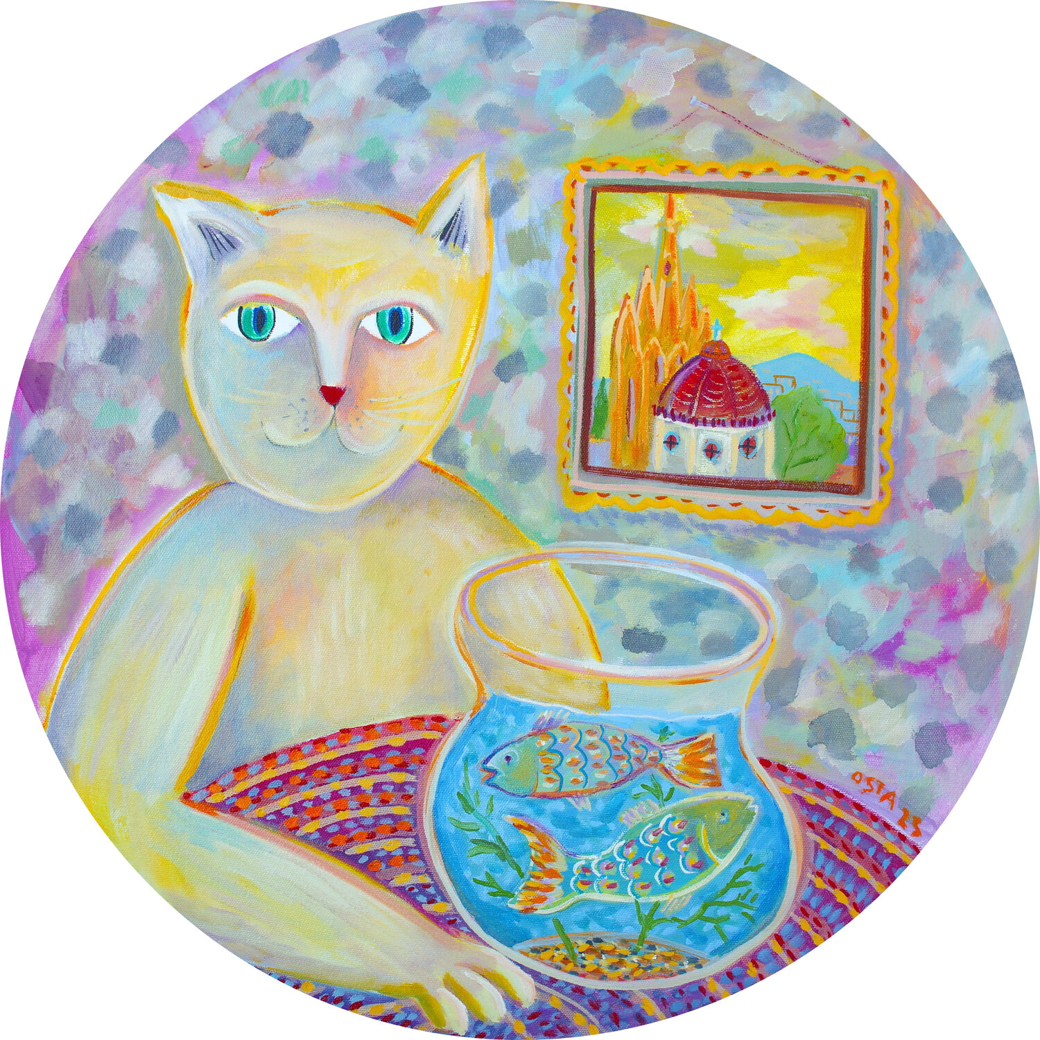 Home Alone Cat with Painting Andrew Osta
