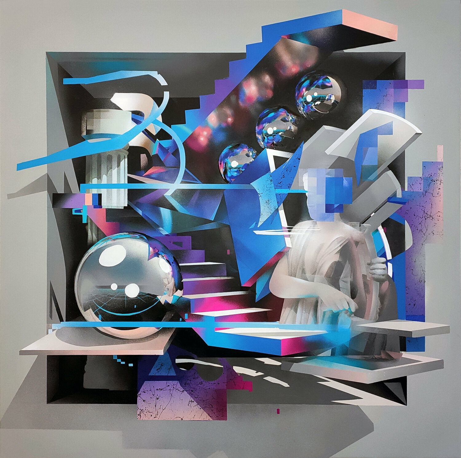Cut Copy Paste VI by Bond Truluv (2021) Other Media Acrylic, Spray