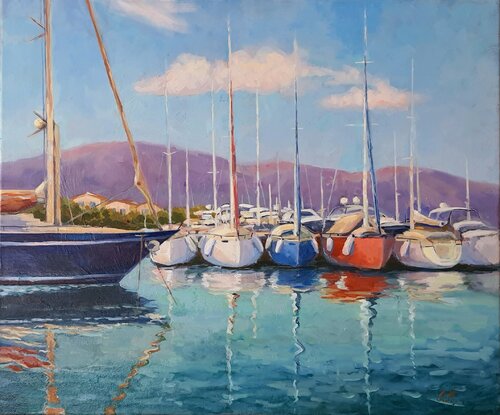 Peaceful Marina at rest von Tatiana Kyriakidou, Malerei kaufen auf Singulart