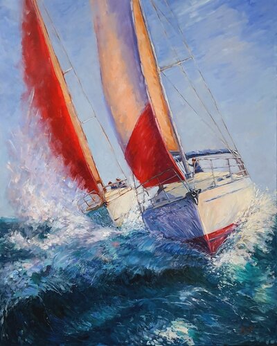 Thrilling Essence of Race par Tatiana Kyriakidou, Peinture en vente sur Singulart