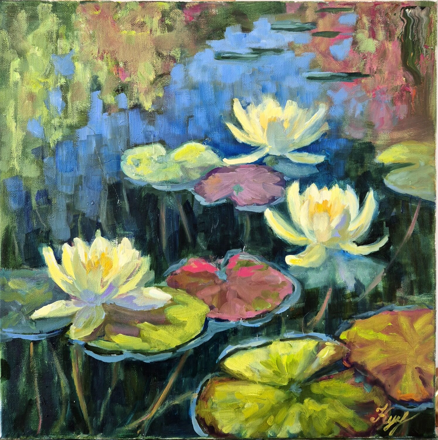 The Water lilies in full bloom Tatiana Kyriakidou Originalgemälde zu verkaufen