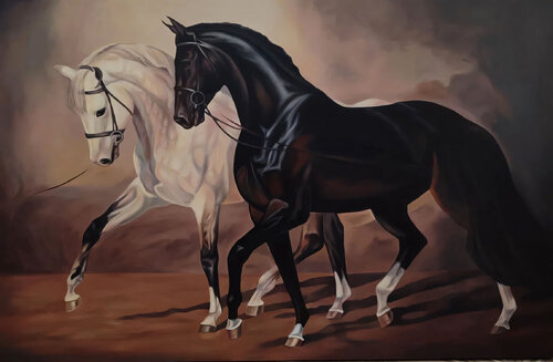 Beautiful graceful horses. di Evgeniya Duvakina, Pittura in vendita su Singulart
