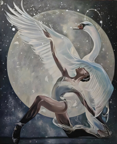 She is a swan by Evgeniya Duvakina, Painting for Sale on Singulart