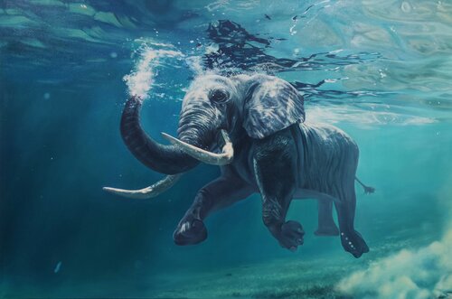elephant de Evgeniya Duvakina, Pintura a la venta en Singulart