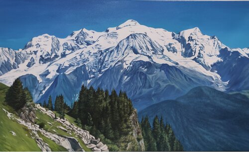 Snowy Peaks van Evgeniya Duvakina, Schilderij te koop op Singulart