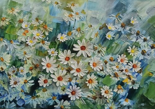 Daisies van Evgeniya Duvakina, Schilderij te koop op Singulart