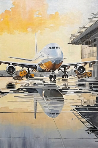 Best oil painting A plane di Evgeniya Duvakina, Pittura in vendita su Singulart