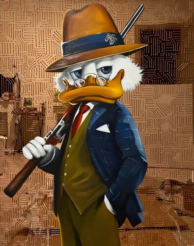 Painting on a Copper Canvas Scrooge McDuck von Evgeniya Duvakina, Malerei kaufen auf Singulart