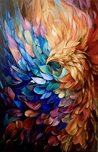 The mottled bird di Evgeniya Duvakina, Pittura in vendita su Singulart