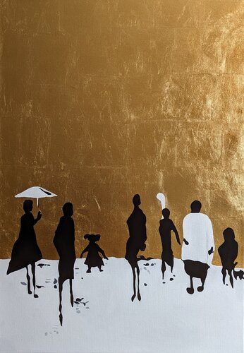 Golden background di Evgeniya Duvakina, Pittura in vendita su Singulart