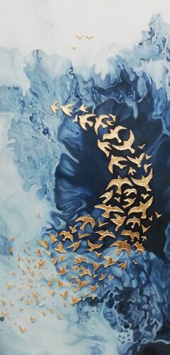 Migratory birds par Evgeniya Duvakina, Peinture en vente sur Singulart