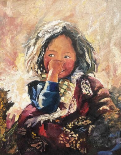Rosy Cheeks par Evgeniya Duvakina, Peinture en vente sur Singulart