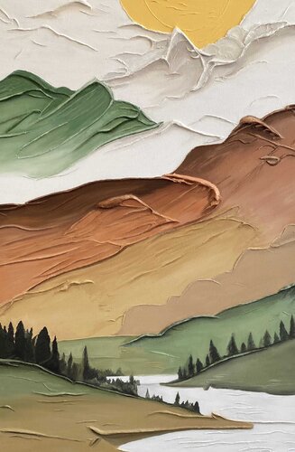 Relief Landscape par Evgeniya Duvakina, Peinture en vente sur Singulart