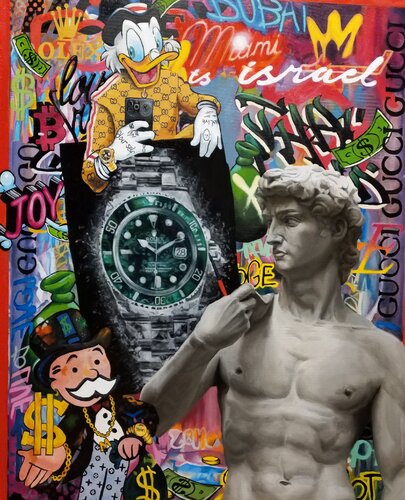 Oil Painting "Luxury Hype" – The Energy of Wealth and Art van Evgeniya Duvakina, Schilderij te koop op Singulart