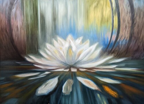 Painting “Lotus. Serenity” by Evgeniya Duvakina, Painting for Sale on Singulart