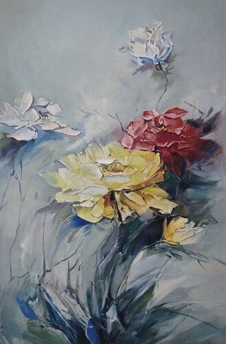 Bloom of Feelings" — oil painting, premium quality, high-grade canvas, ready to enhance your interior by Evgeniya Duvakina, 油畫 for Sale on Singulart