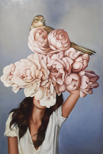 Gentle Oil Painting “Inner Harmony” de Evgeniya Duvakina, Pintura a la venta en Singulart