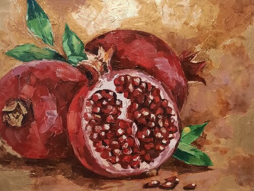 Oil Painting “Taste of Pomegranate” von Evgeniya Duvakina, Malerei kaufen auf Singulart