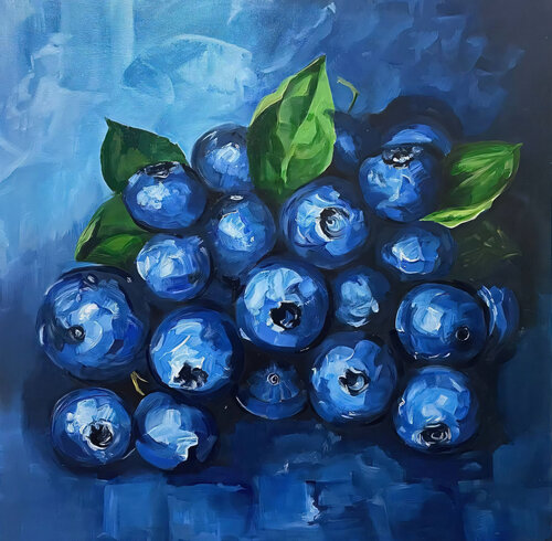 Blueberry Bliss — oil painting on canvas, premium quality Evgeniya Duvakina